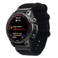 【สต๊อกพร้อม】สำหรับ Garmin Fenix 7X หัวเข็มขัดเหล็กสามวงนาฬิกาไนลอน