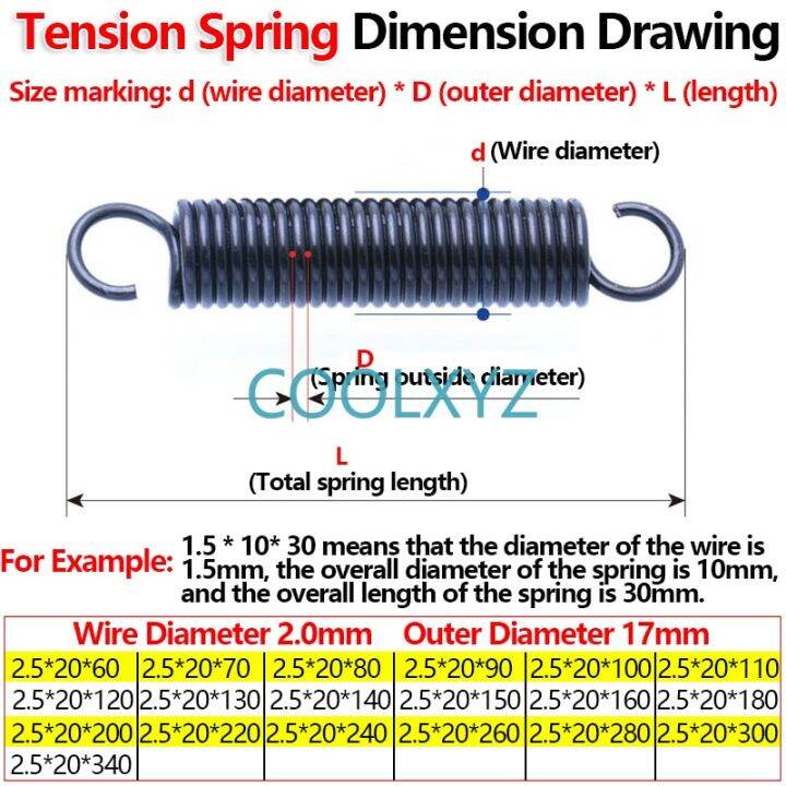 open-hook-tension-spring-pullback-spring-coil-extension-spring-draught-spring-wire-diameter-2-5mm-outer-diameter-20mm-electrical-connectors