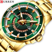 CURREN Stainless Steel Mens Watch Fashion Design Quartz Wristwatch with Date Clock Male Reloj Hombre Watch Men