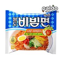 พาลโด บะหมี่กึ่งสำเร็จรูปแบบแห้งรสเปรี้ยวหวาน 130 กรัม บะหมี่เกาหลี/ paldo bibim ramen 130 g. 팔도 비빔면