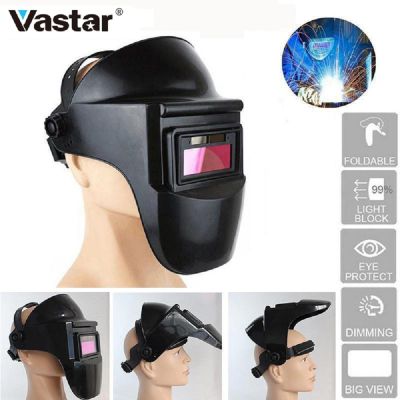 Vastar Welding Helmet Welder Mask Chameleon Large View True Color Solar Power Auto Darkening Welding Mask For Arc Weld Grind Cut