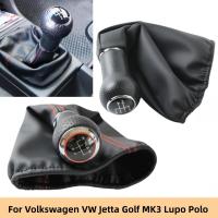 56ความเร็วสำหรับ VW Golf 3 MK3 Golf 3 Varaint Jetta 3 MK3 Vento (1992-1998) รถเกียร์ Stick Shift Knob หนัง Gaitor สายสีแดง