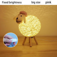 Dropshipping Sheep LED Night Light Hand-woven Lampshade Moon Lamp Cute Sleep Bedroom Bedside Decoration Animals Night lamp
