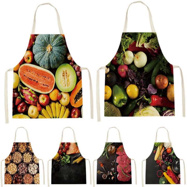 plant-fruit-style-apron-baking-home-aprons-for-women-watermelon-pattern-accessories-cooking-apron-living-room-custom-apron-bib