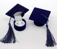 【hot】ஐ✜  New Doctor Hat Shaped for Graduation Earrings Storage Bachelor Cap Flocking Jewelry Organizer