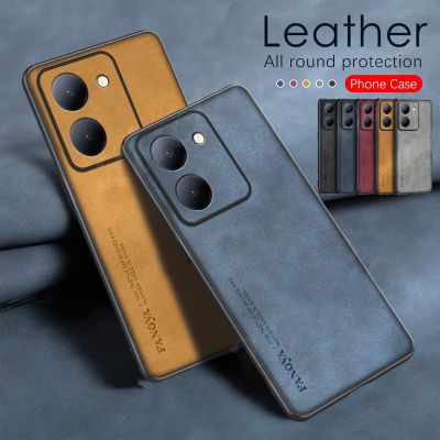 เคสสำหรับ Vivo Y27 NFC 4G 5G 2023เคสโทรศัพท์หนังนิ่มเลนส์ซิลิโคนตัวปกป้องกล้องถ่ายรูปเต็มฝาหลัง