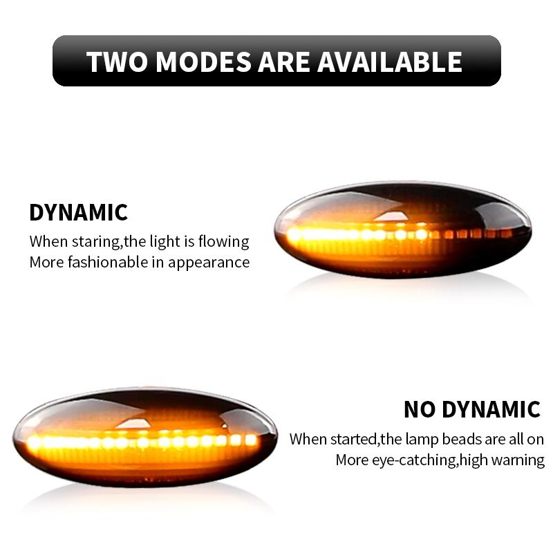 ZR For 2Pc Car Dynamic Side Marker Lights For Toyota Yaris 2005-2011 Corolla Auris RAV4 Sequential Blinker Turn Signal Streamer