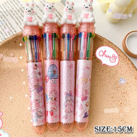 เครื่องเขียน Kawaii สัตว์น่ารักลายการ์ตูนผลไม้ปากกาบอลพอยท์หนาๆ10สีเครื่องเขียนโรงเรียนสำนักงานเครื่องเขียนหลากสีเติมปากกาหลากสี