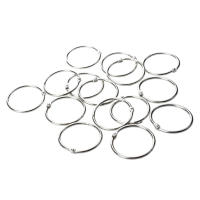 15 Pcs Silver Tone 1.8" Loose Leaf Binder Rings Keyrings for Scrapbooking Book