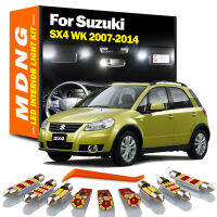 MDNG 9ชิ้น LED ภายในโดมแผนที่อ่านลำต้นป้ายทะเบียนแสงชุดสำหรับ Suzuki SX4 WK 2007-2012 2013 2014 C An BUS รถยนต์ Led หลอดไฟ