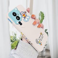 เคสโทรศัพท์สำหรับ OPPO Reno10 Pro + 5G เคสลายการ์ตูนน่ารักๆ Doraemn เคสโทรศัพท์ลายขอบสี่เหลี่ยมปลอกซิลิโคนเหลวคลุมทั้งหมดเคสป้องกันกล้อง