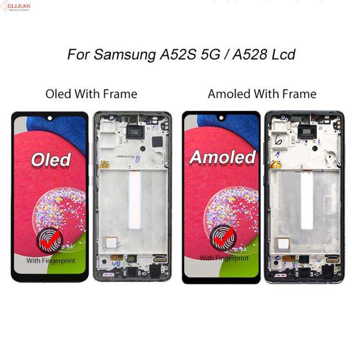 6-5นิ้วจอแสดงผล-a528สำหรับ-samsung-galaxy-a52s-5กรัมจอแอลซีดีสัมผัสแผงหน้าจอ-digitizer-a528b-a-528b-ds-ประกอบกับกรอบ