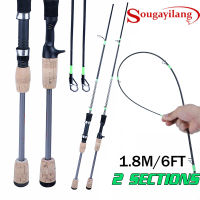 Sougayilang 2 ส่วนปั่น / หล่อคันเบ็ด UL Power คันเบ็ดตกปลาเบาพิเศษสำหรับตกปลาน้ำจืด (6FT / 7FT)