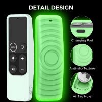 Remote Control Silicone Protective Cover for Apple TV 4K 4th/5th Gen Silicone Remote Case for Airtag+Apple TV HD Remote