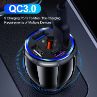 15A 5พอร์ต USB Car Charge Quick Mini Fast Charging สำหรับ 12 Xiaomi แท็บเล็ตศัพท์มือถือ Charger Adapter ในรถยนต์