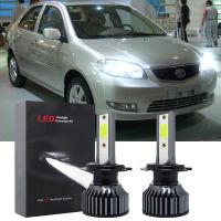 2ชิ้นสำหรับ Ncp42โตโยต้า Vios (ไฟฉายคาดศีรษะ)-ไฟหน้าไฟฉายคาดศีรษะ LED 6000K หลอดไฟปี2003 2004 2005 2006-2007