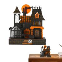 Halloween Tabletop Figurines Battery Operated Wooden Figurine Decor Home Decor Products for Dining Room Living Room Study Room Entryway Bedroom newcomer