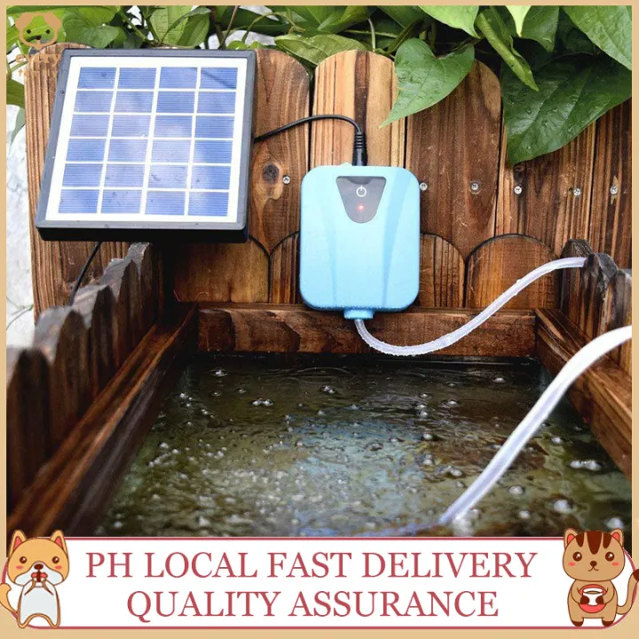【Ready Stock】Solar oxygen generator oxygen pump with filter aquarium