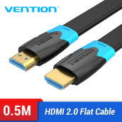 Vention dây cáp dẹt HDMI 2.0 HDMI to HDMI Cable HDMI 2.0 4K 3D 60FPS Cable Ethernet Adapter flat line cáp HDMI kết nối tivi 1M 2M 3M 5M 10M For Splitter Switch TV LCD Laptop PS3 Projector Computer Cable HD H