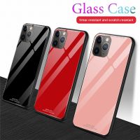 Shockproof Case For iPhone 11 12 Pro X XS XR Max Light Tempered Glass Phone Case For iPhone 6 7 8 6S SE 2020 Plus Back Cover