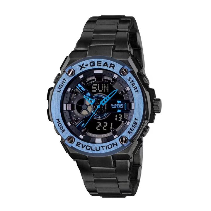 นาฬิกา-x-gear3788c-ไทเทเนียม-หน้าฟ้า-มี-2ระบบ-พร้อมกล่องแบรนด์