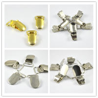 202150 Pcs Gold Silver Tone Metal Suspender Paci Pacifier Clips Ribbon Craft Sewing Tool Ring inner 10 mm 15 mm 25 mm 30 mm 35 mm