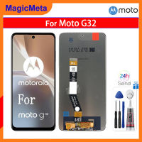 MagicMeta จอ LCD G32สำหรับ Motorola Moto ของแท้,อะไหล่หน้าจอสัมผัสตัวประกอบดิจิตอลสำหรับ Motorola Moto G32