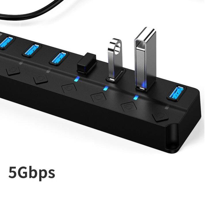 usb-3-0ตัวแยก-usb-hub-usb-หลากหลายแยก-usb-usb-3-0ฮับหลายพอร์ตพร้อมตัวขยายสวิทชิ่งเพาเวอร์ซัพพลายอะแดปเตอร์หลายตัวสำหรับ-pc-feona