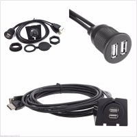 1m Car Truck Dashboard Flush Mount Dual USB Male to Female Extension Cable Kits