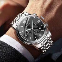 【January】 automatic movement man watches are six stitches waterproof and luminous han edition contracted non-decoration needle scraping calendar