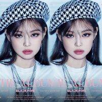 Celebrity Jennie Beret Ladies Houndstooth Casual British Flat Top Hat Elegant Wool Without Eaves Painter Hats