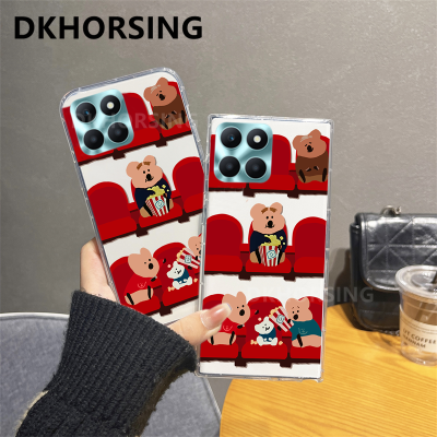 DKHORSING เคสโทรศัพท์แบบใสใหม่สำหรับเกียรติยศ X6A / HONOR 90 5G / HONOR 90 Lite/ HONOR 70 Lite/ HONOR X5 Plus รูปการ์ตูนหมีน่ารักปลอกซิลิโคนเกียรติ X6a เคสกันกระแทกเกียรติยศ X5Plus