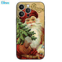 เคสโทรศัพท์นุ่ม Etimes สำหรับ iPhone Xmas Santa เคสโทรศัพท์เคสโทรศัพท์ปิดขอบนุ่มพร้อมการป้องกันเลนส์สำหรับ iPhone 11/12/13/14/15 Pro Max Skin ET-MY