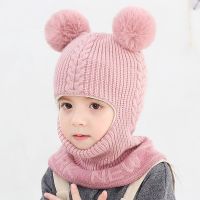 {BUSA Fashion Accessories} หมวกเด็กฤดูหนาว Pompom Beanie หมวกสำหรับเด็กทารกและเด็กทารกหมวกผ้าพันคอหมวก HT19029