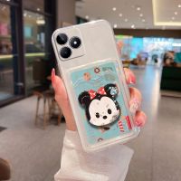 เคสโทรศัพท์ Realme C51 / C53 / C55 / 10 4G / 10 Pro + 5G 2023โปร่งใสใหม่ปลอกซิลิโคนกระเป๋าใส่บัตรที่มีทรายไหลนิ่ม TPU เคส REALMEC53 REALME10Pro