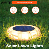 Vimite LED Solar Lawn Lights Outdoor Waterproof Solar Powered Buried