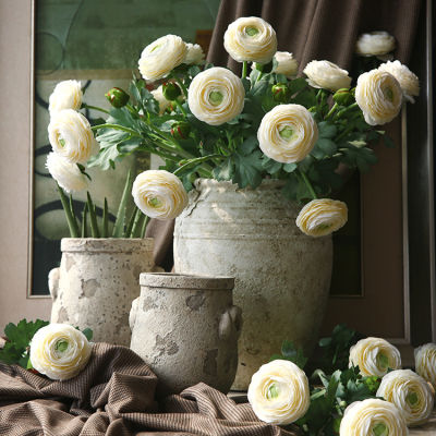 สองปลายของดอกบัวดอกไม้จำลองดอกไม้ประดิษฐ์ดอกไม้ห้องนั่งเล่นโต๊ะทานอาหารดอกไม้ประดับตกแต่งตกแต่งในร่ม