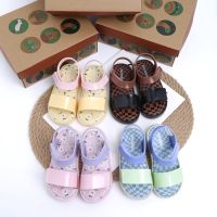 f47ahk Mini MELISSA รองเท้าเด็ก ลายดอกเบญจมาศ รองเท้าแตะเวลโคร ผู้ชาย ผู้หญิง รองเท้าฤดูร้อน (ไม่มีกล่องรองเท้า)