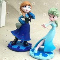 2 PcsSet Anna Figure Set Cake Topper Dolls PVC 9-10cm tall