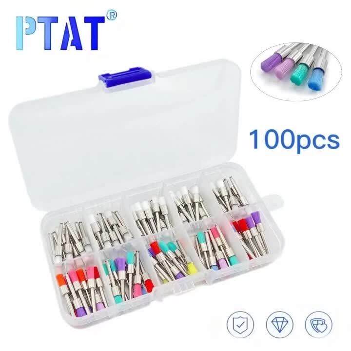 100pcs Dental Materials Prophy Prophylaxis Brush Colour White Nylon