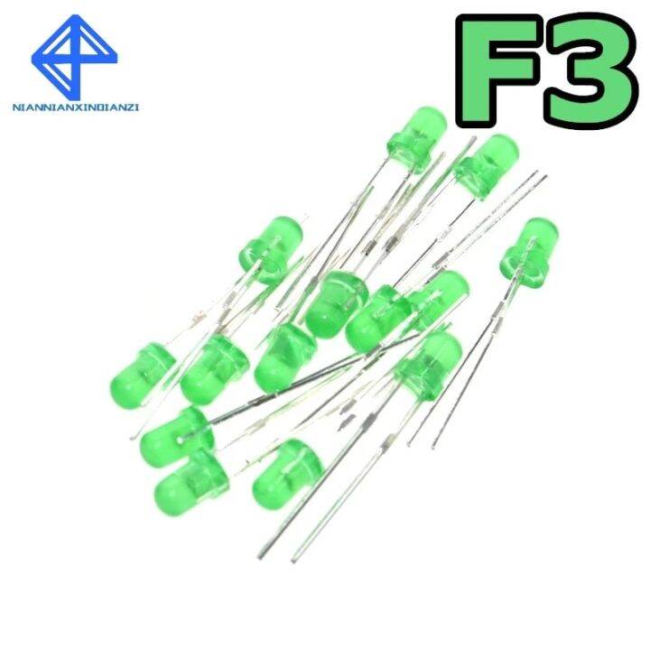 Green F3 3mm Led Green Light Emitting Diode Light-emitting Green Turn ...