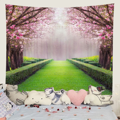 3D three-dimensional space forest shade tunnel tree landscape background decoration tapestry living room decoration room decoration hanging cloth