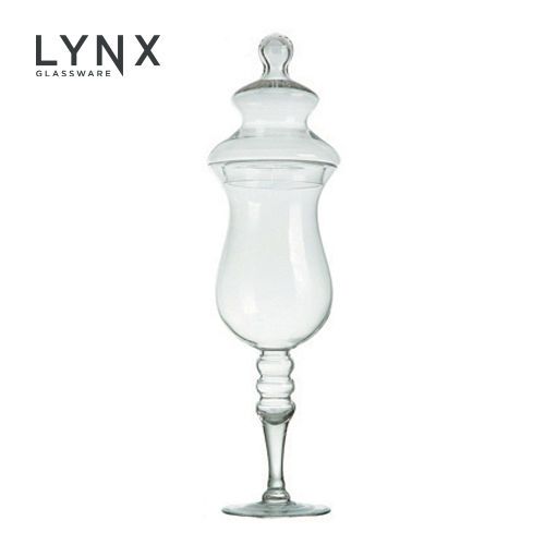 lynx-jar-with-cover-1224-แจกันแก้ว-แจกันจัดสวน-แจกันสูง-แฮนด์เมด-เนื้อใส-พร้อมฝาปิด-มีความสูง-2-ขนาดให้เลือก