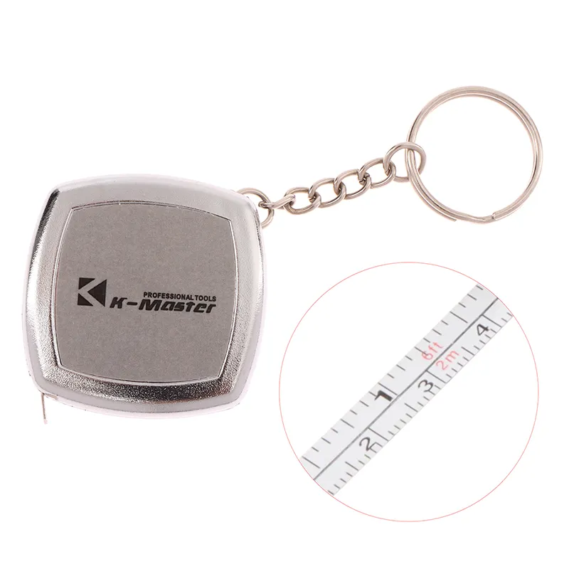 Tape Measure Keychain Mini Small Tape Measure 2 Meters Portable Portable  Gift1pcssilver