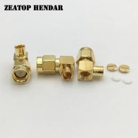 20Pcs Brass SMA / RP-SMA Male Jack 90 Degree Right Angle RF Coax Coaxial Plug for RG402 0.141" Semi-Flexible Cable Connector Electrical Connectors
