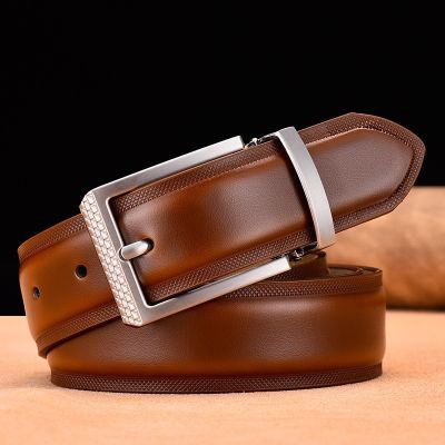 business leather belt restoring ancient ways layer cowhide young and middle-aged male needle Europe America ✱