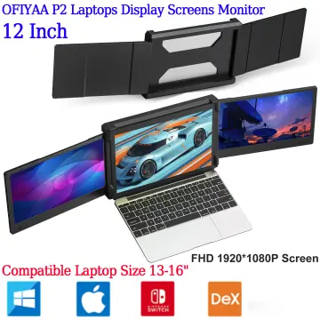 P2 Triple Portable Monitor for Laptop Screen Extender Dual 12 Inch FHD  1080P IPS Display USB-A/Type-C/HDMI/Speakers for 13-16 Inch Notebook  Computer