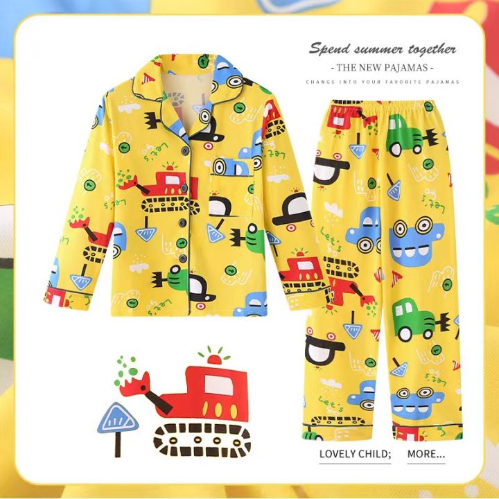 mymelody-kuromi-captain-americas-spidermans-bruce-banner-girls-spring-and-autumn-models-lapel-childrens-pajamas-home-wear-boys-cartoon-long-sleeved-baby-children-suit-0000