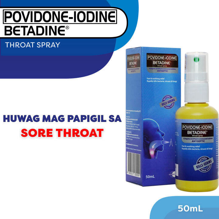 PovidoneIodine (BETADINE®) Throat Spray 50mL Lazada PH