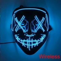 Wireless LED Carnival Masks Cosplay Costume Supplies Halloween Neon Led Purge Mask Masque Masquerade Party Masks Halloween Props